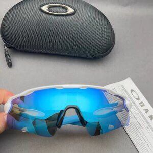 Oakley Sports Sunglasses - Blue Lens & White Frame